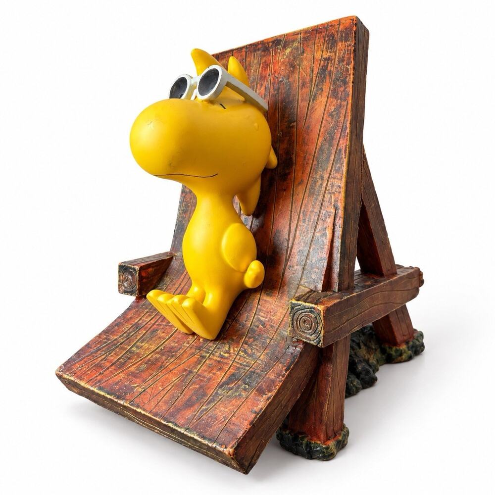 Peanuts Woodstock Sunbathing Lounge Chair Resin Garden Statue Sunglasses 8”